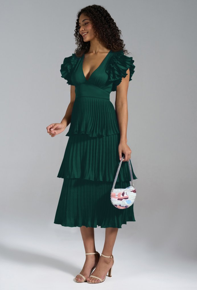 AW Leena Hunter Green  Short Bridesmaid Dresses